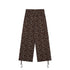 Achihara Chocolate Floral Print Wide Leg Trousers With Adjustable Hem