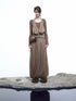 NN NORTH NODE High Neck Mesh Paneled Beaded Maxi Dress with Mock Two Piece Design