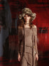 NN NORTH NODE One Shoulder Knit Set with Asymmetrical Neckline and Distressed Detailing