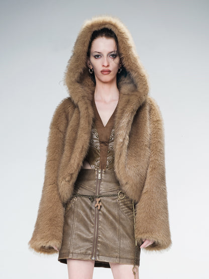 UpdateNN NORTH NODE Hooded Plush Fleece Jacket With Crystal Velvet Lining
