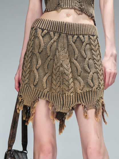 UpdateNN NORTH NODE Vintage Washed Thick Cable Knit Sweater Set