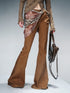 NN NORTH NODE Stretch Denim Flare Pants With Detachable Printed Scarf