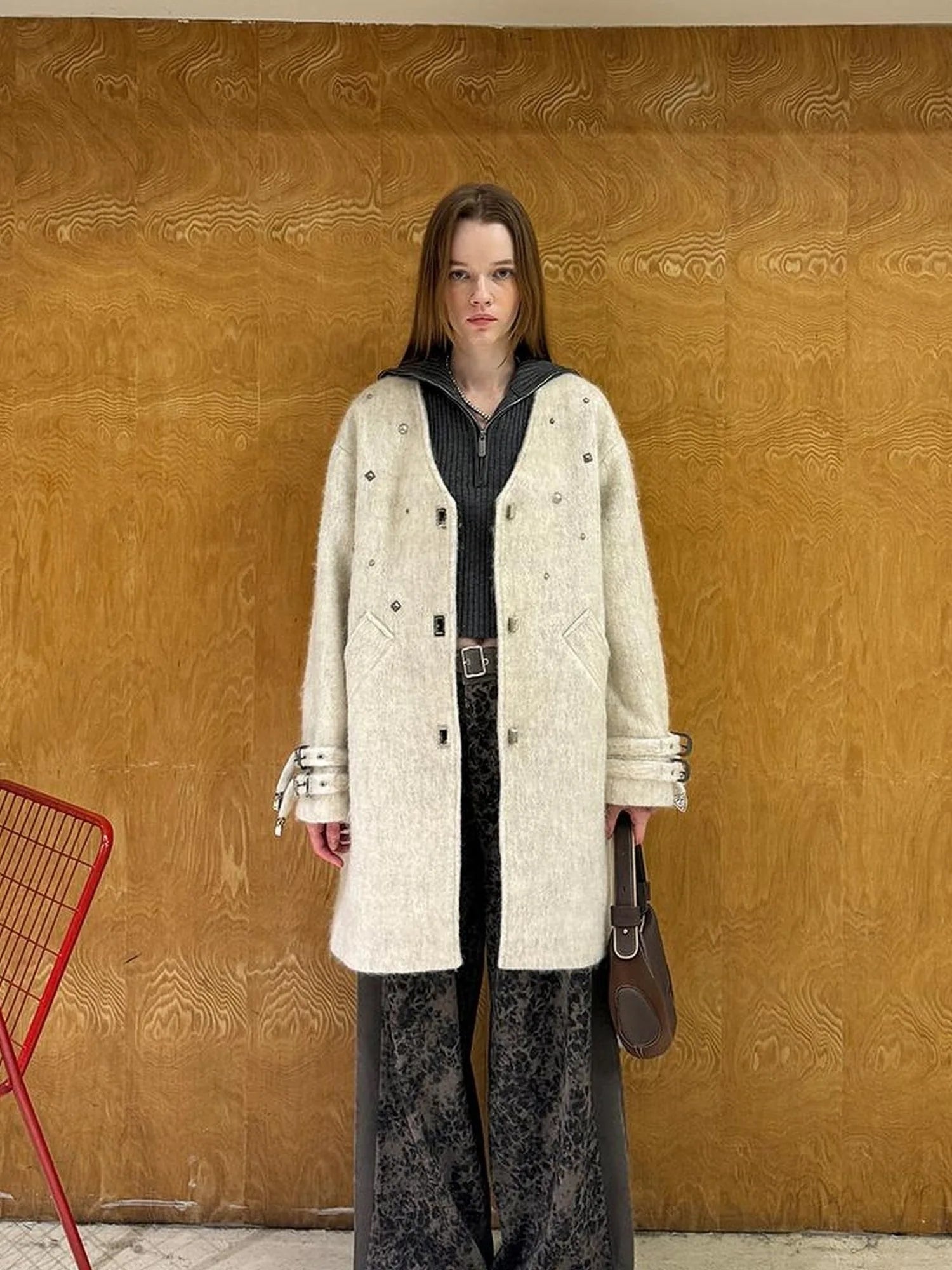 Colorblock Leopard Print Wide Leg Pants