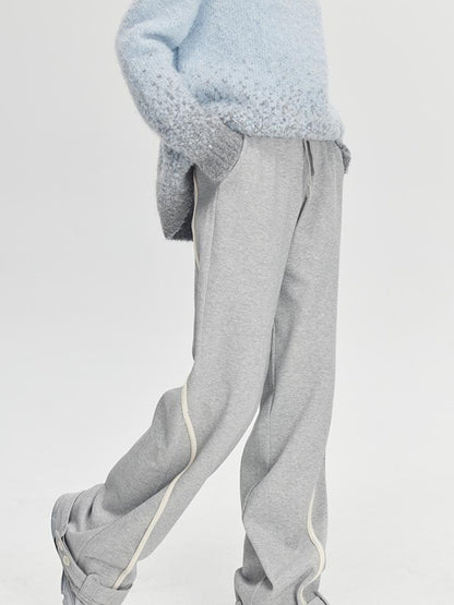 DIDDI MODA Colorblock Relaxed Jogger Pants With Adjustable Hem High Waist