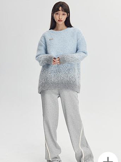 DIDDI MODA Colorblock Relaxed Jogger Pants With Adjustable Hem High Waist