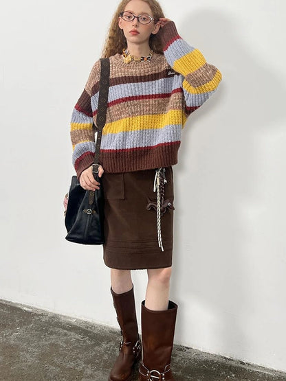 Colorblock Stripe Oversized Sweater