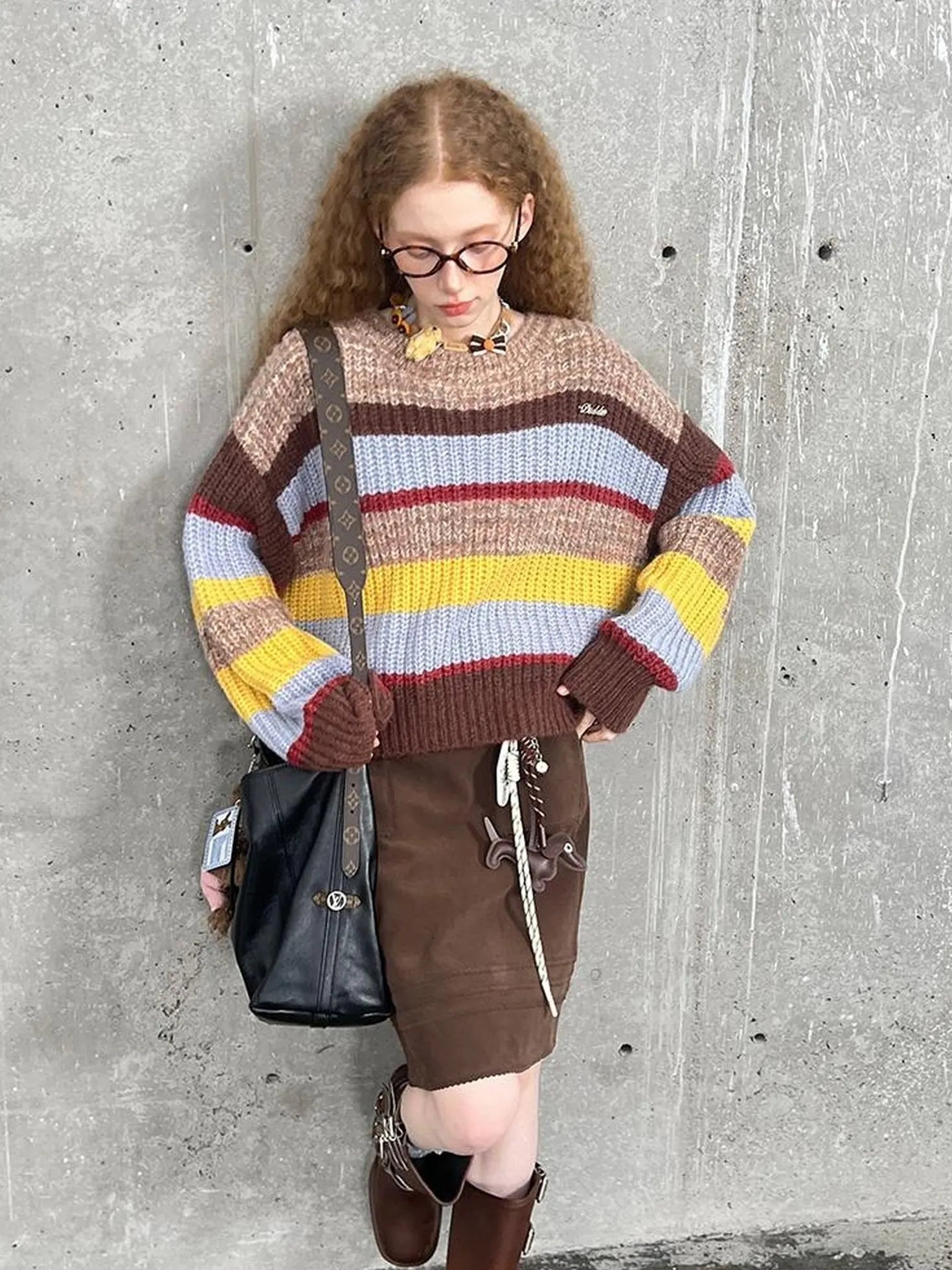 Colorblock Stripe Oversized Sweater