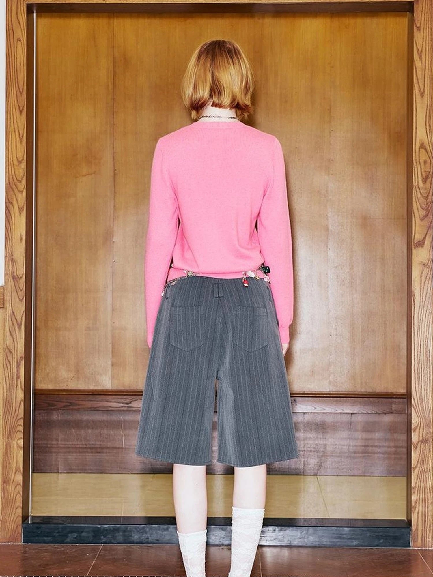 Colorful Beaded Letter Knit Cardigan