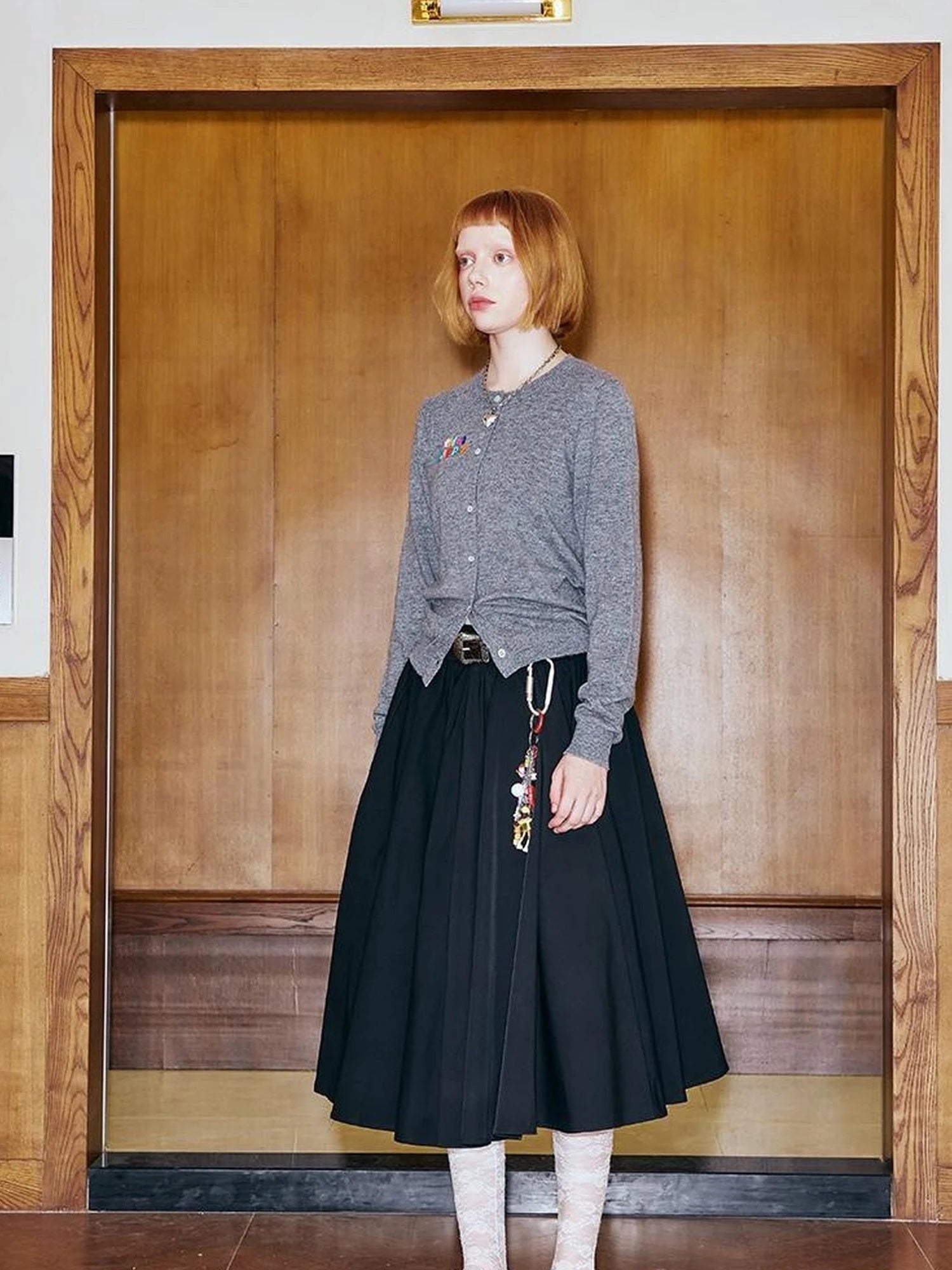 Colorful Beaded Letter Knit Cardigan