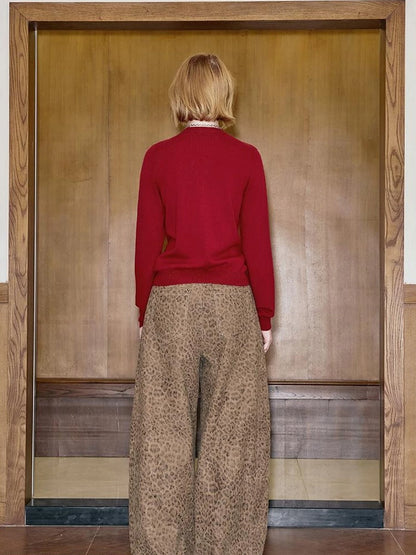 Colorful Beaded Letter Knit Cardigan