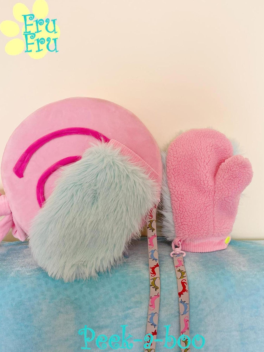 Frufru Gulu Colorful Plush Contrast Gloves For Girls Winter Warm Cute