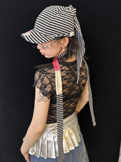 Colorful Striped Knit Y2K Scarf for All Seasons Scarf