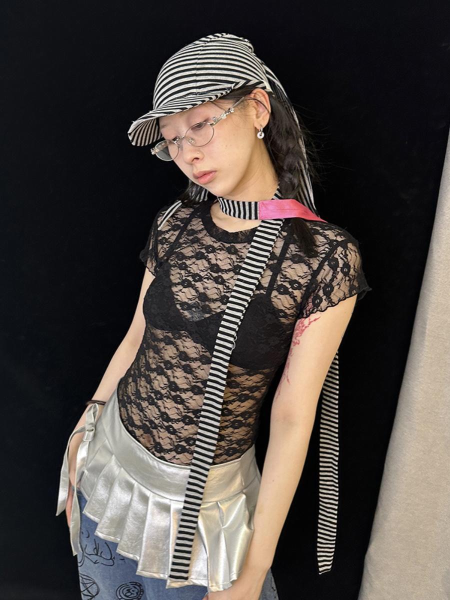 Colorful Striped Knit Y2K Scarf for All Seasons Scarf