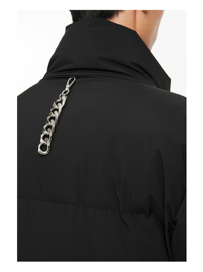 Convertible Down Puffer Jacket with Metal Zipper