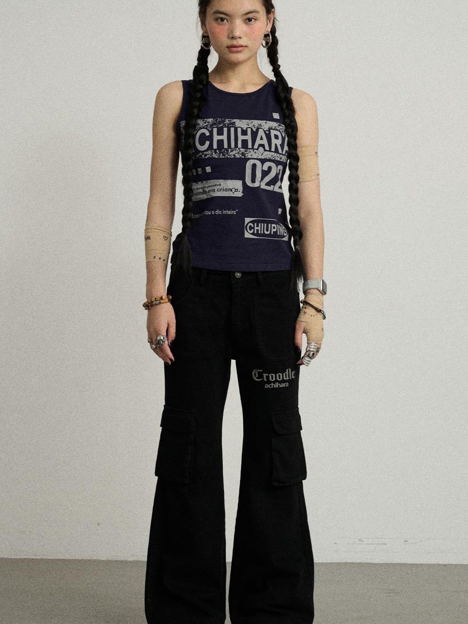 Achihara Coo Coo Pants Cargo Wide Leg Trousers