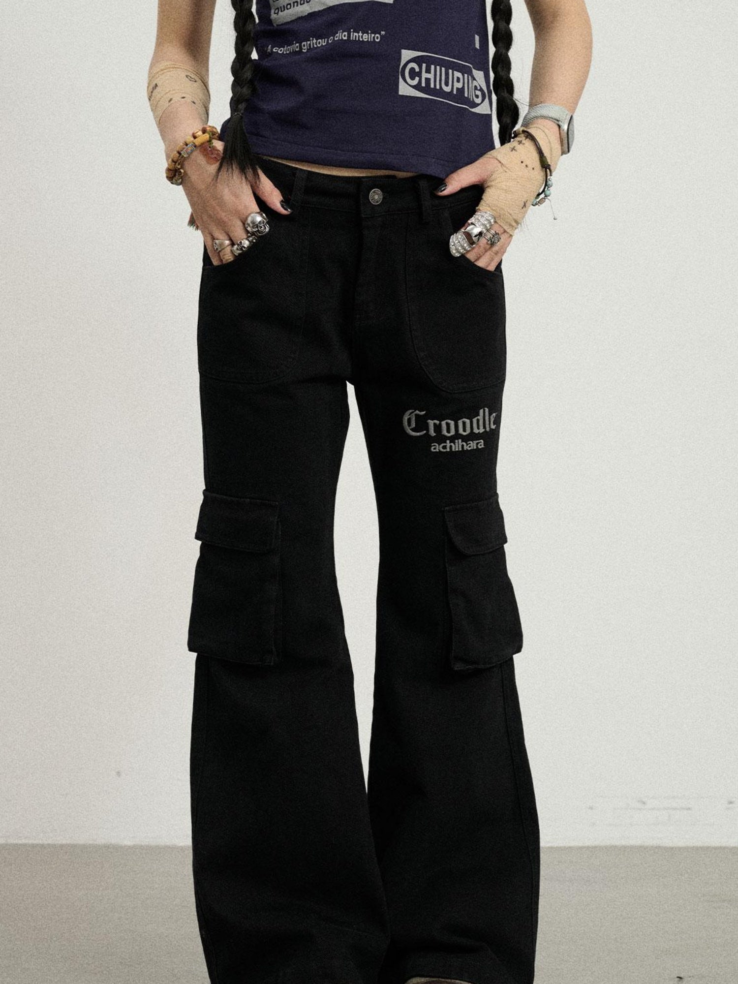 Achihara Coo Coo Pants Cargo Wide Leg Trousers