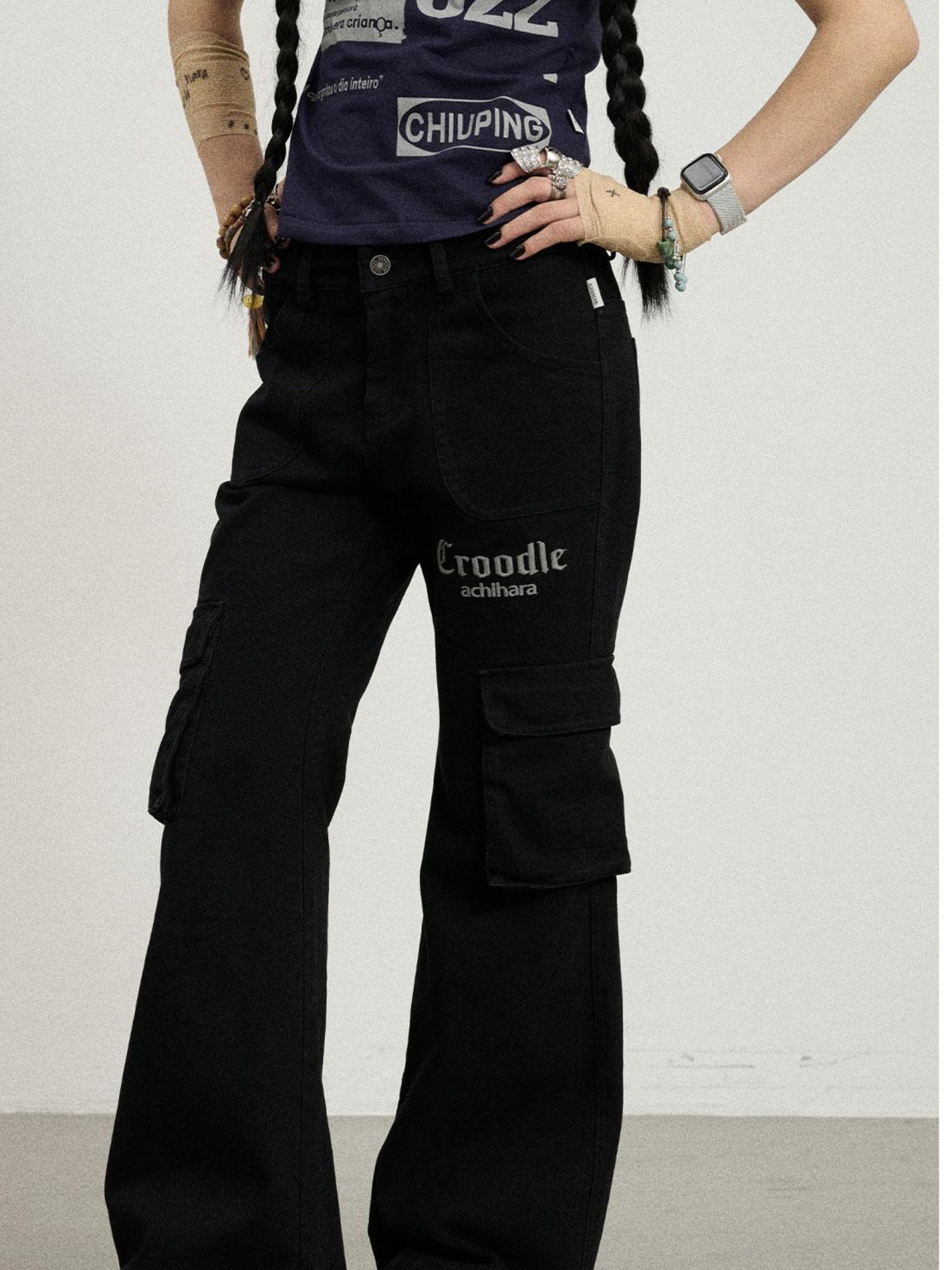 Achihara Coo Coo Pants Cargo Wide Leg Trousers