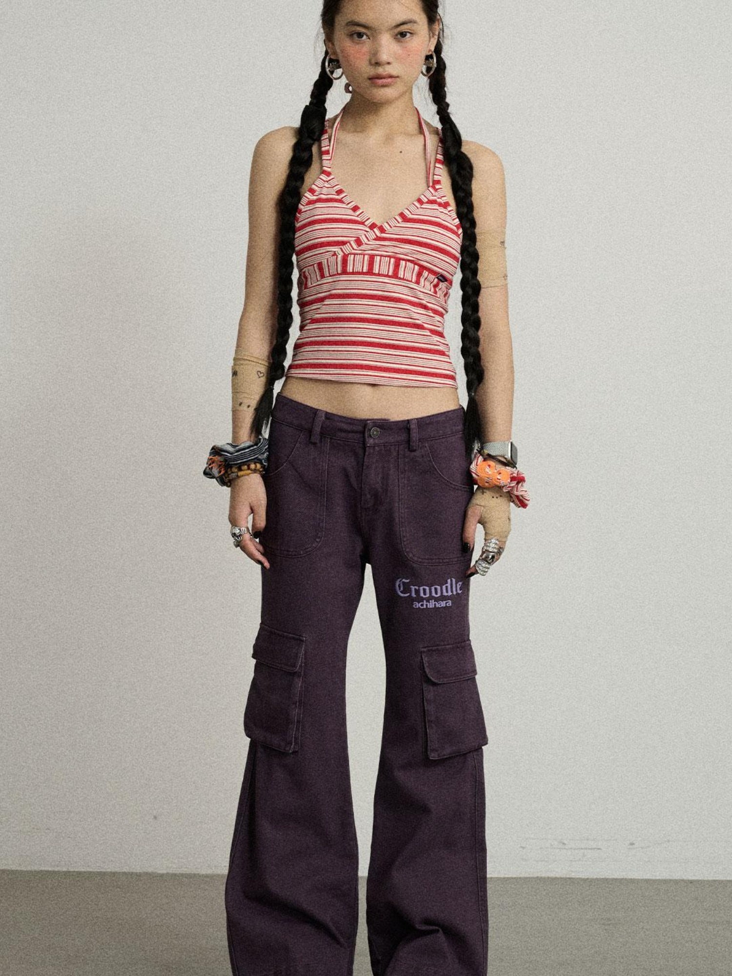Achihara Coo Coo Pants Cargo Wide Leg Trousers