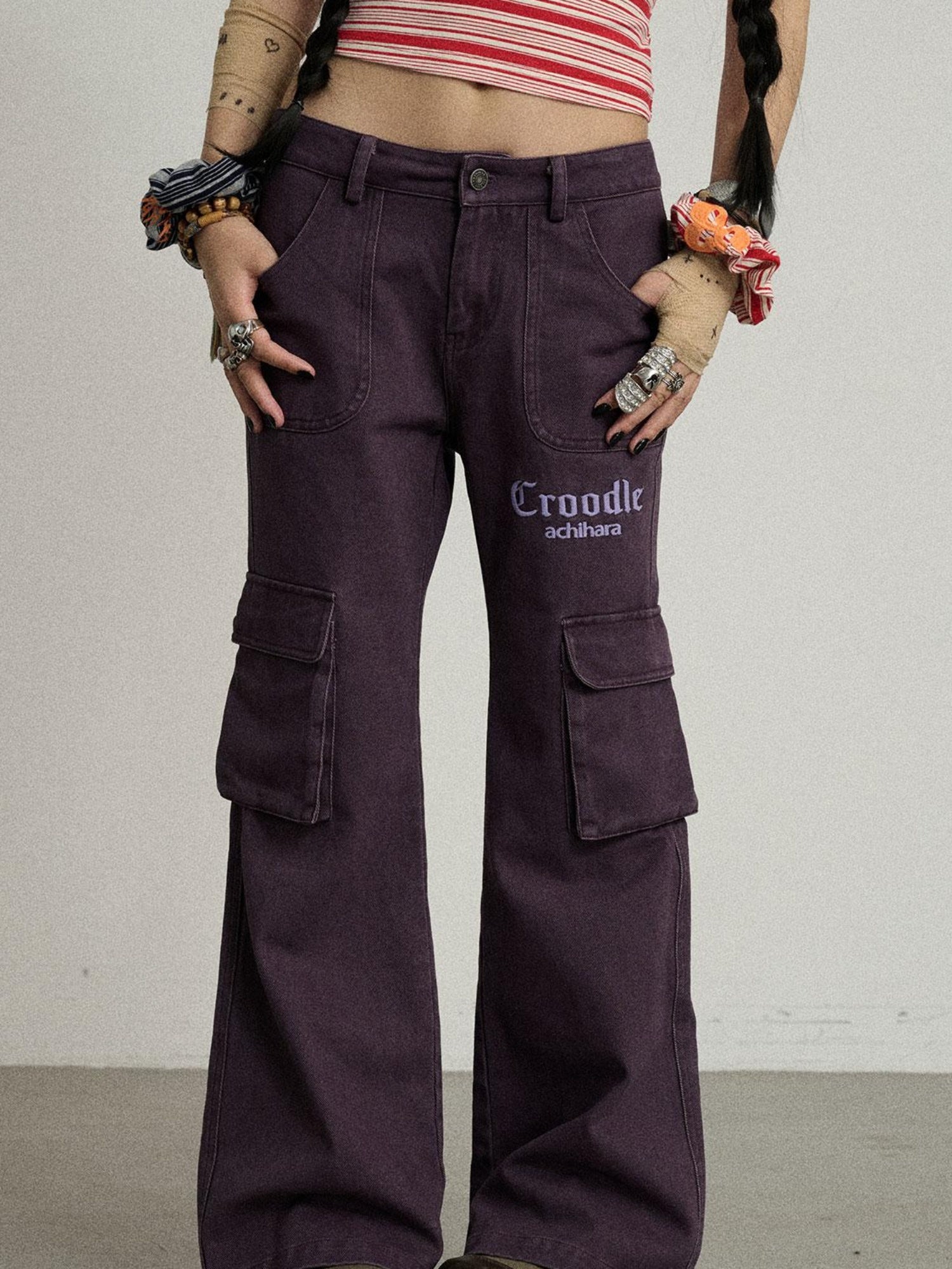 Achihara Coo Coo Pants Cargo Wide Leg Trousers