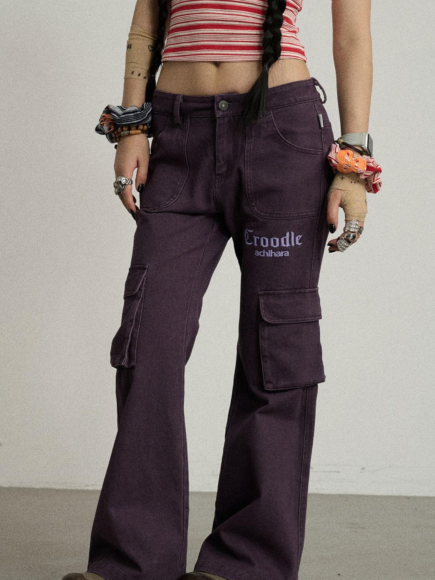 Achihara Coo Coo Pants Cargo Wide Leg Trousers
