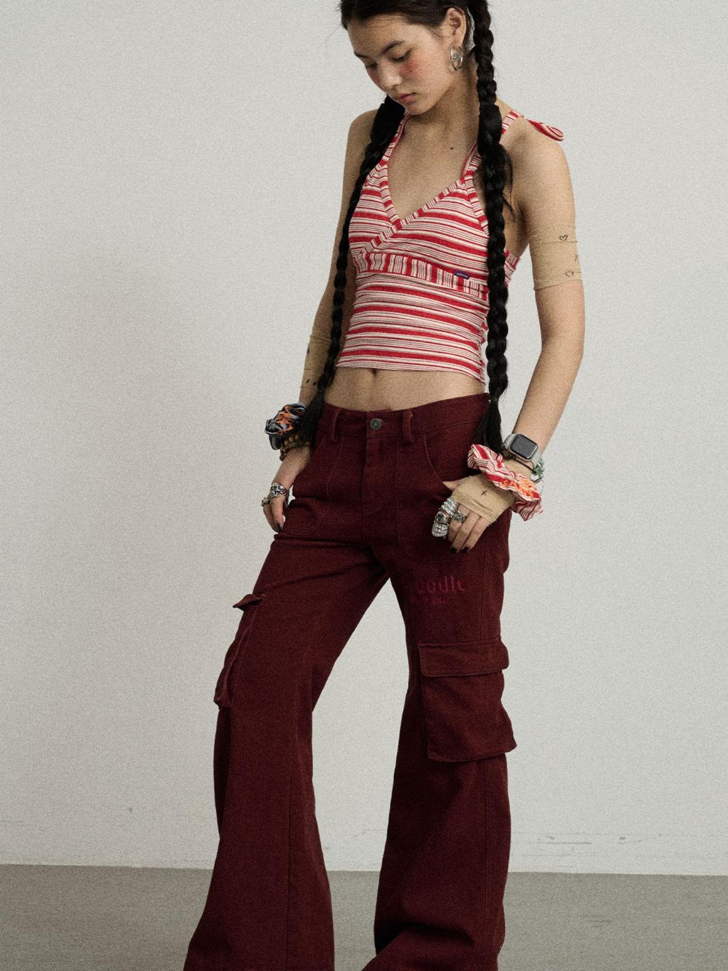 Achihara Coo Coo Pants Cargo Wide Leg Trousers