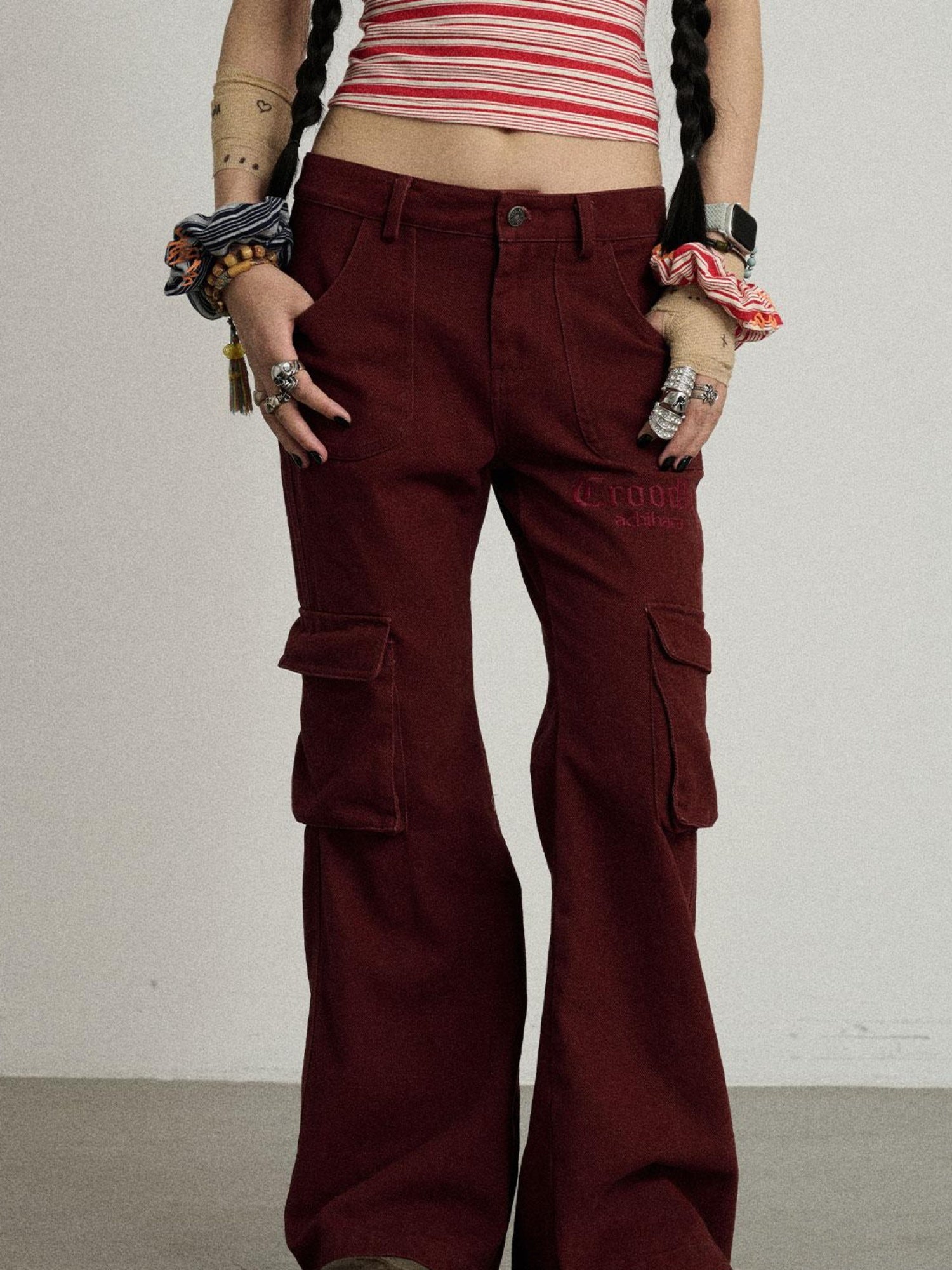 Achihara Coo Coo Pants Cargo Wide Leg Trousers