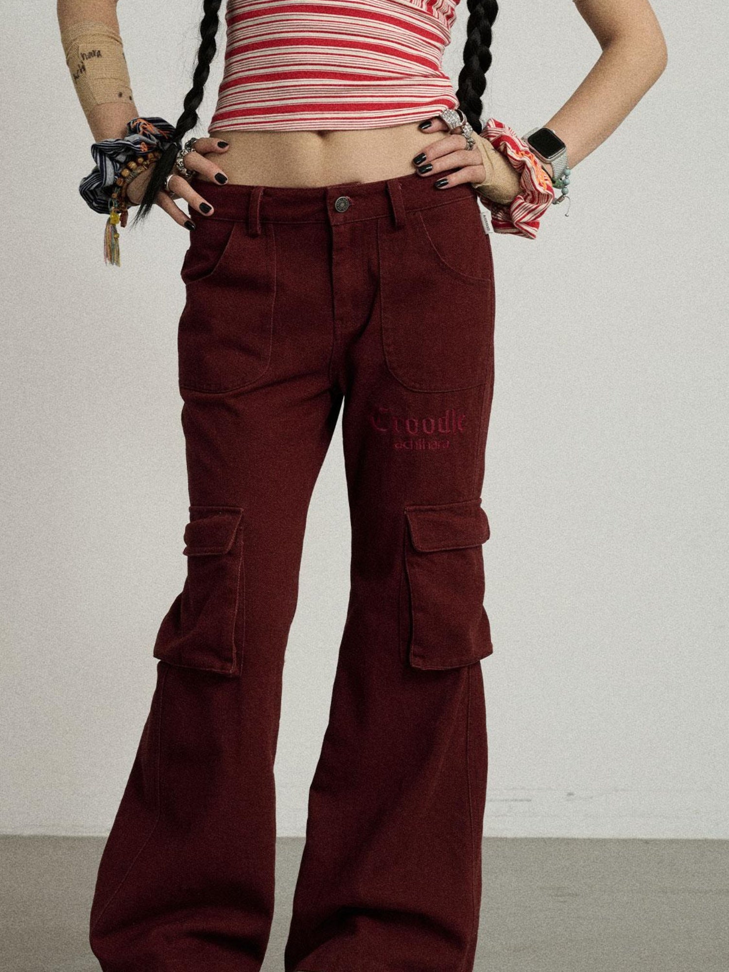 Achihara Coo Coo Pants Cargo Wide Leg Trousers