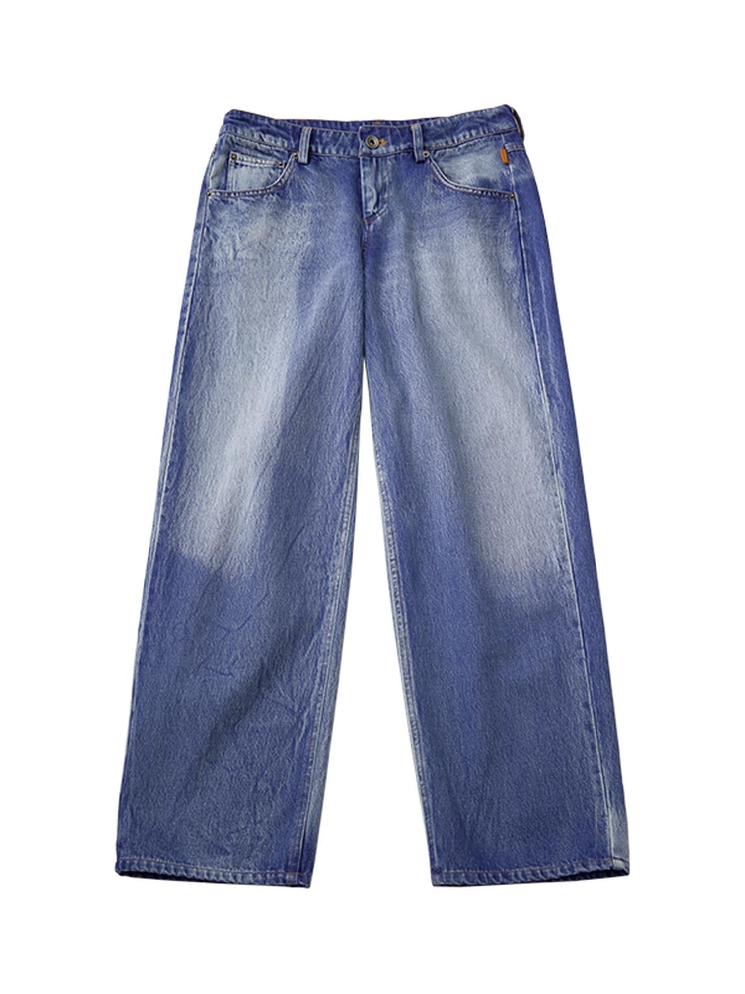 Achihara Radish Ice Washed High-Waist Wide-Leg Jeans