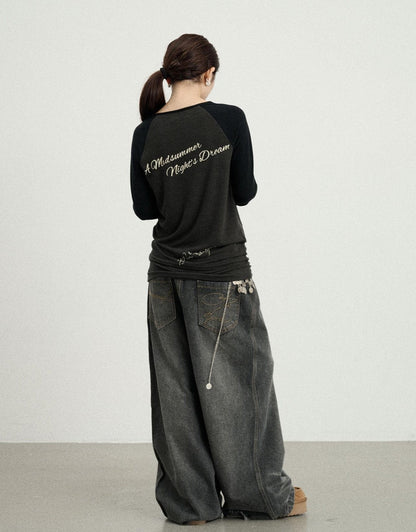 Achihara Cosmic Colorblock Long Sleeve Tee Shakespearean Romance Inspired
