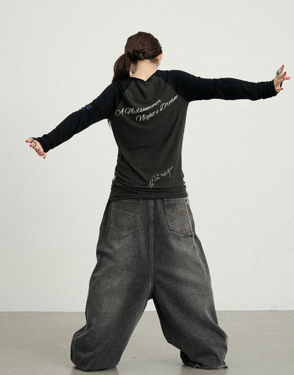 Achihara Cosmic Colorblock Long Sleeve Tee Shakespearean Romance Inspired