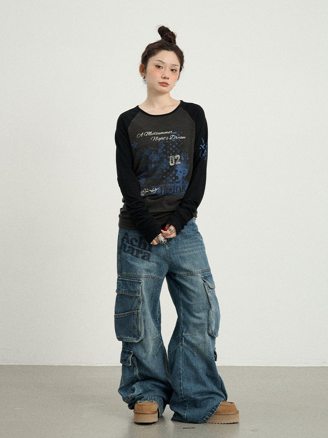 Achihara Cosmic Colorblock Long Sleeve Tee Shakespearean Romance Inspired