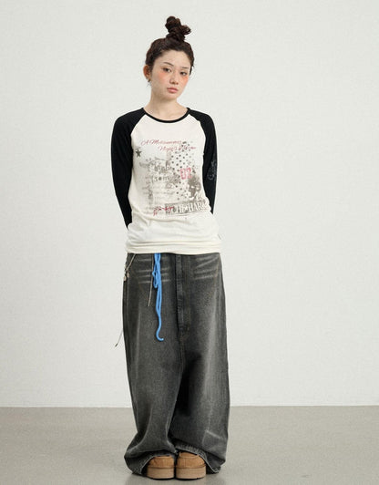 Achihara Cosmic Colorblock Long Sleeve Tee Shakespearean Romance Inspired