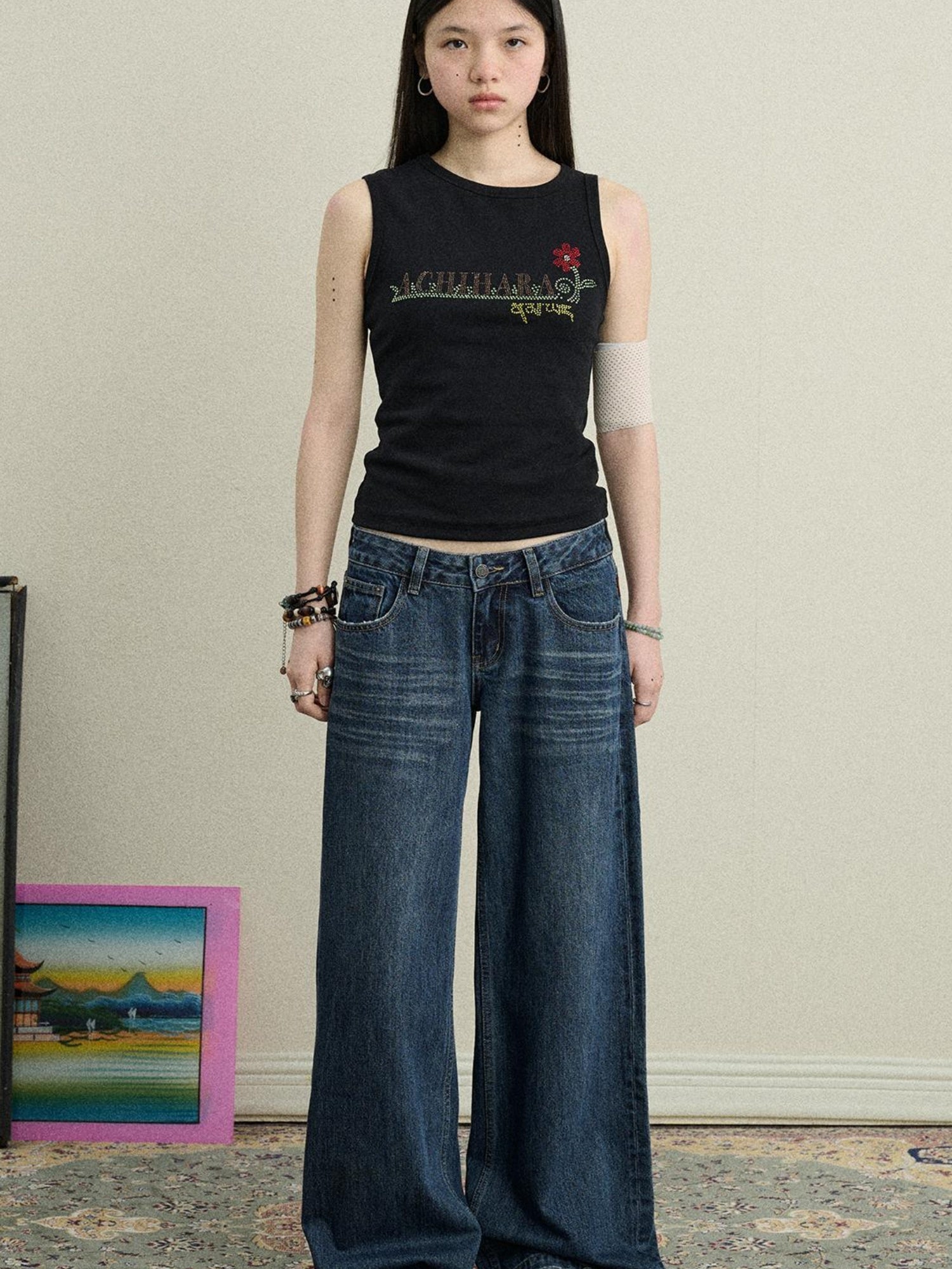 Achihara Cotton Lychee Soda Jeans For Women