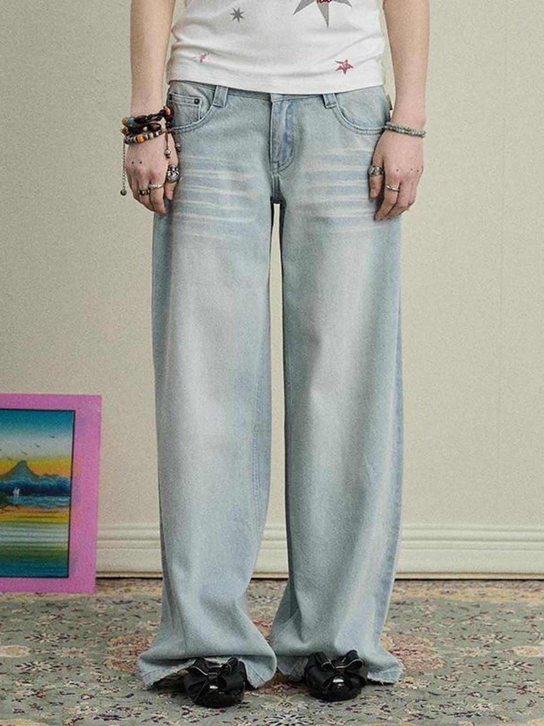 Achihara Cotton Lychee Soda Jeans For Women