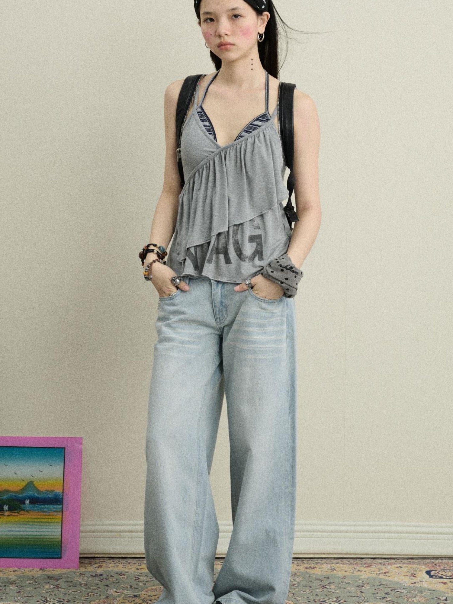 Achihara Cotton Lychee Soda Jeans For Women