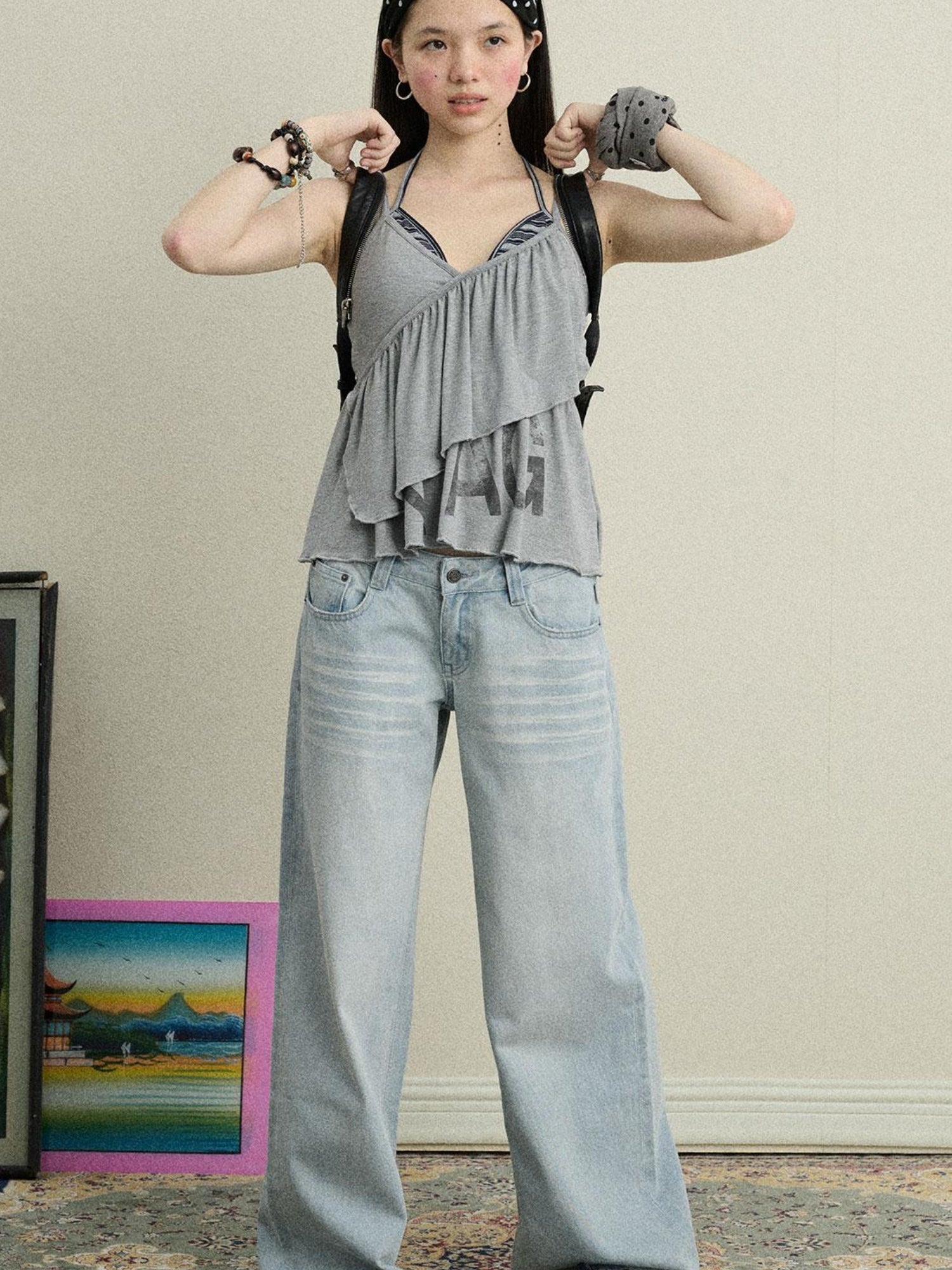 Achihara Cotton Lychee Soda Jeans For Women