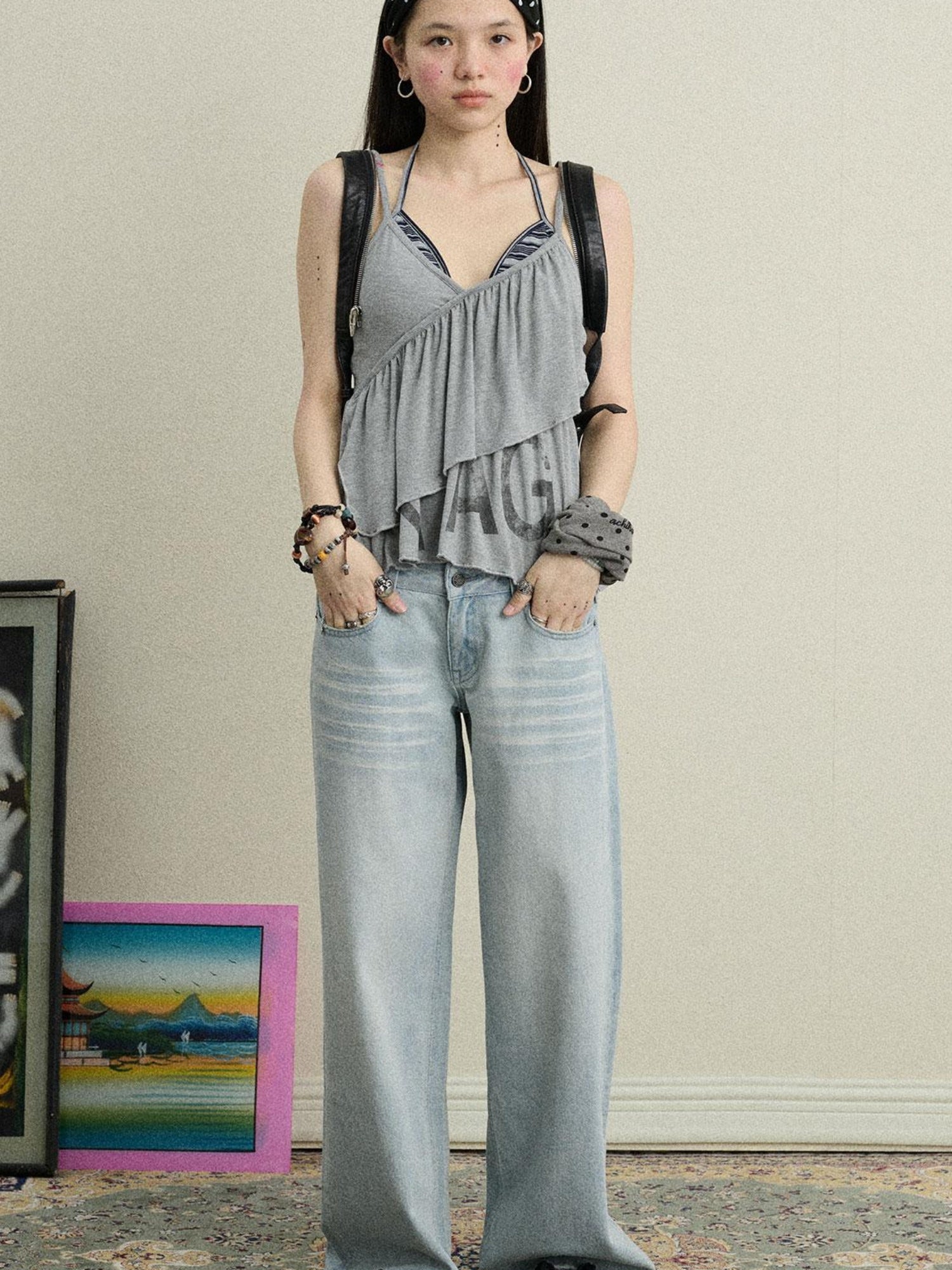 Achihara Cotton Lychee Soda Jeans For Women