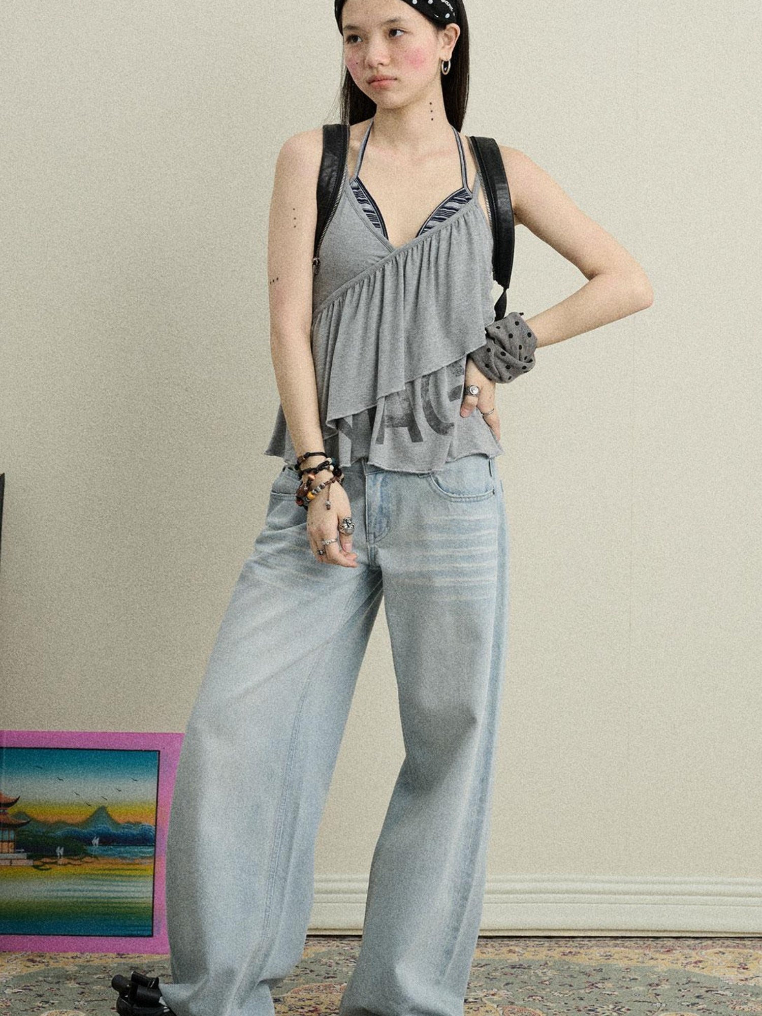 Achihara Cotton Lychee Soda Jeans For Women