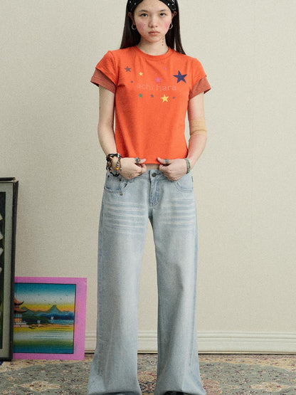 Achihara Cotton Lychee Soda Jeans For Women