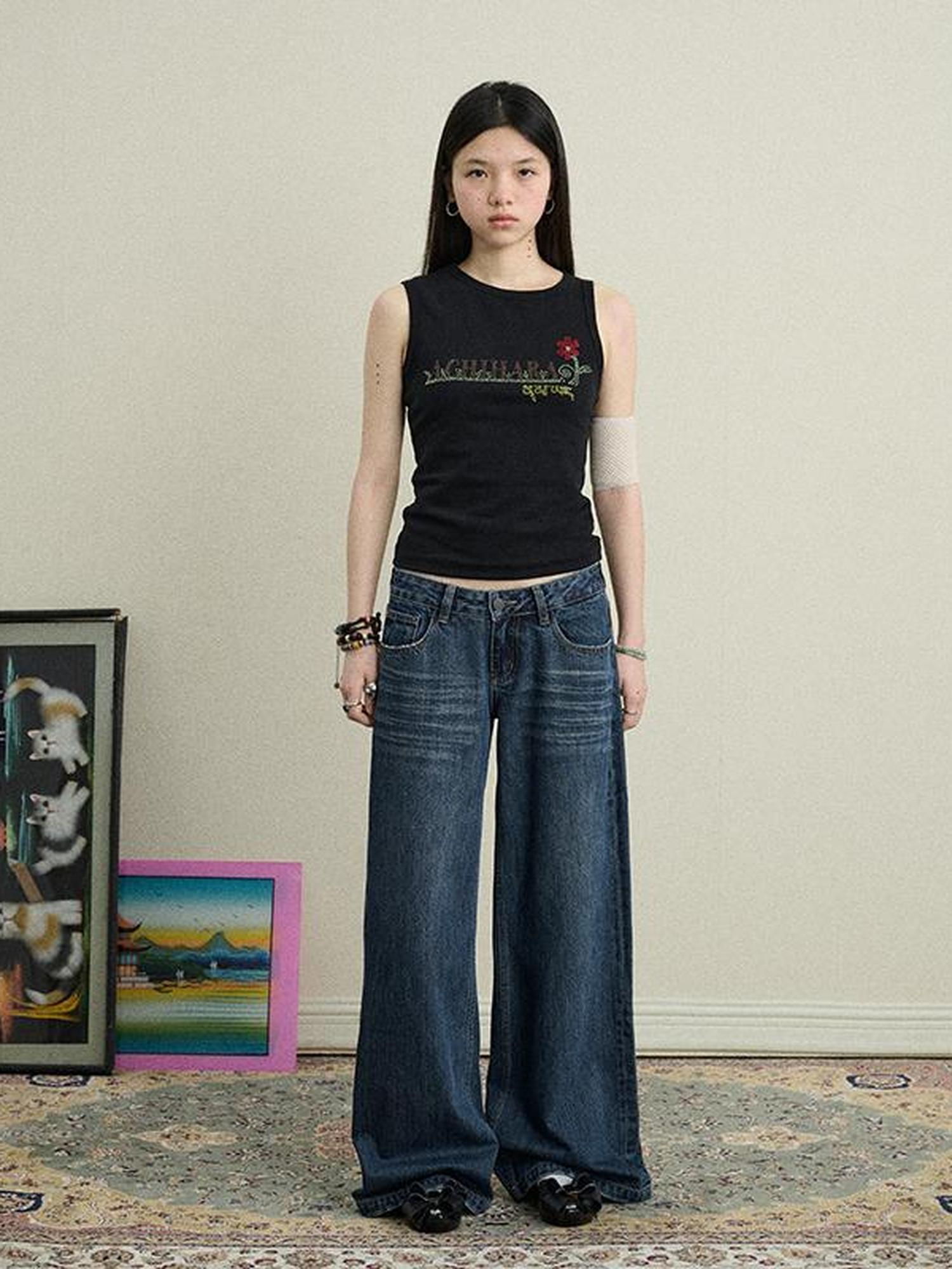 Achihara Cotton Lychee Soda Jeans For Women