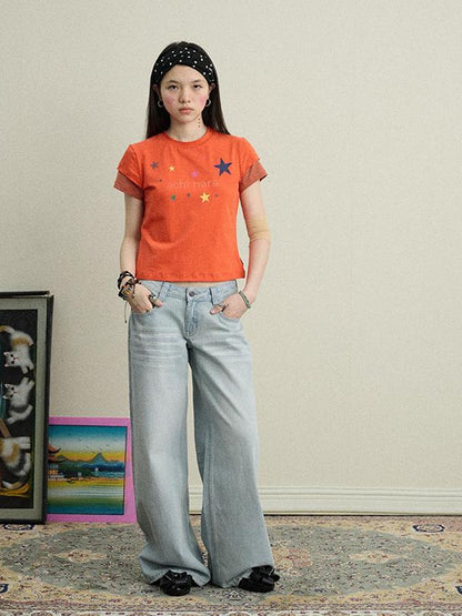 Achihara Cotton Lychee Soda Jeans For Women