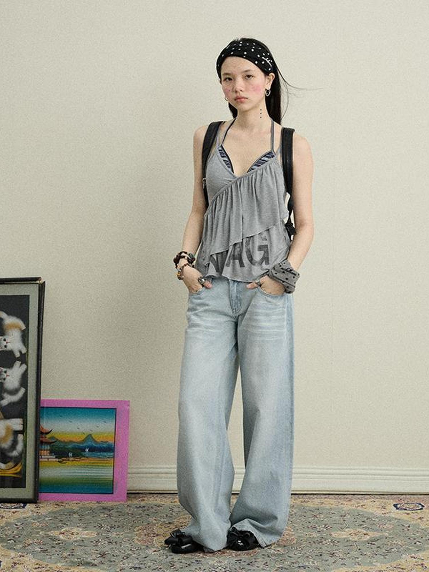 Achihara Cotton Lychee Soda Jeans For Women