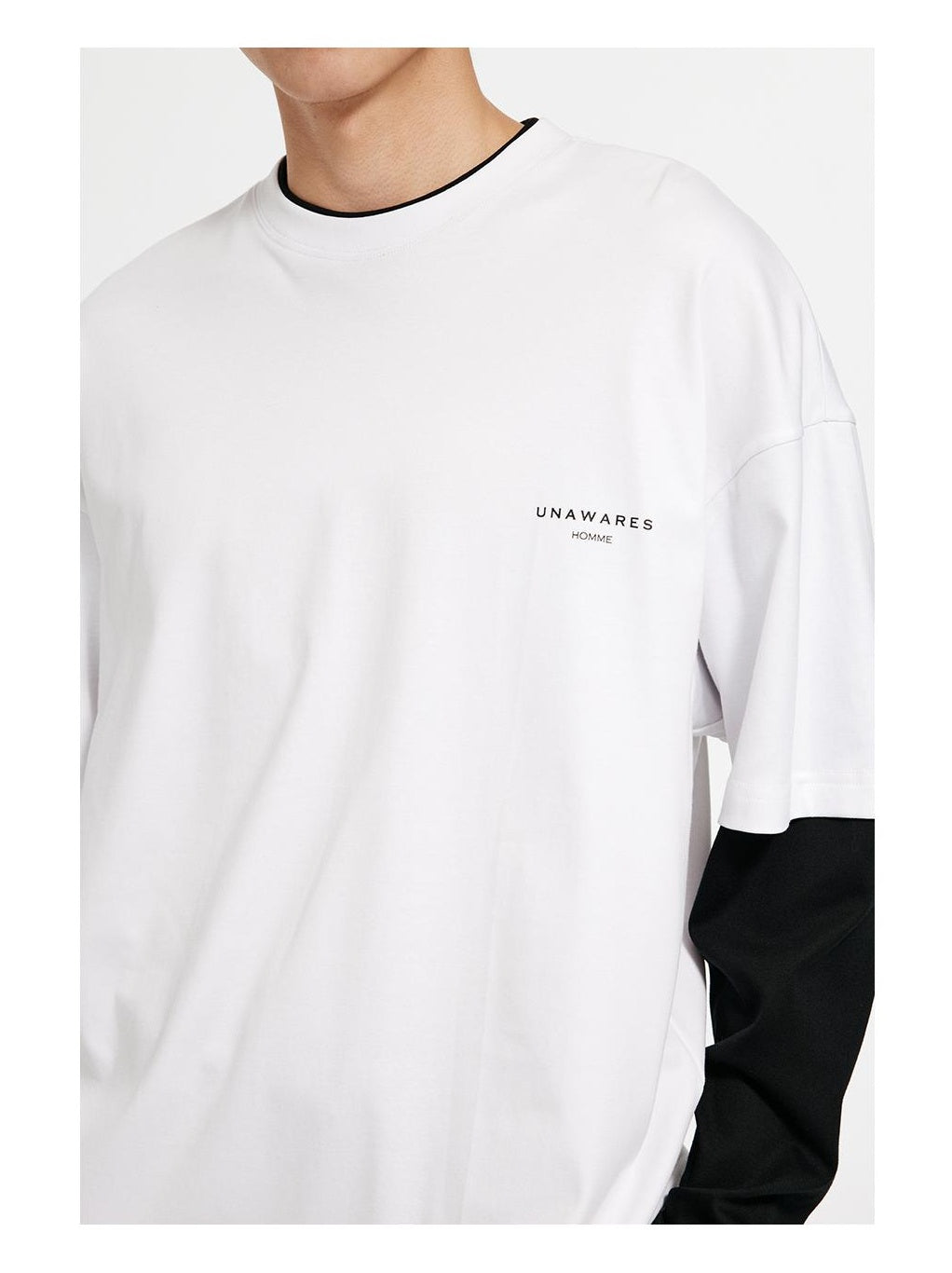 Cotton Two-Tone Layered Long Sleeve Tee