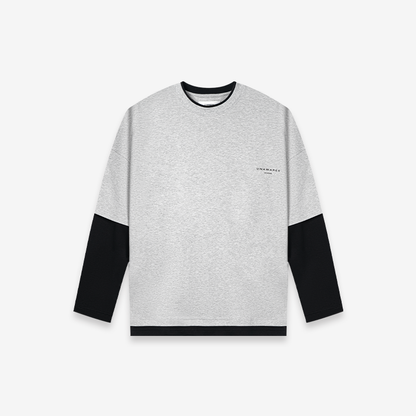 Cotton Two-Tone Layered Long Sleeve Tee