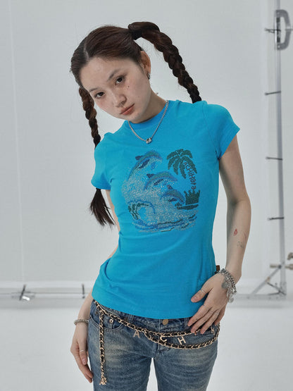 Achihara Sparkly Disco Summer Sleeveless T-Shirt &amp; Vest