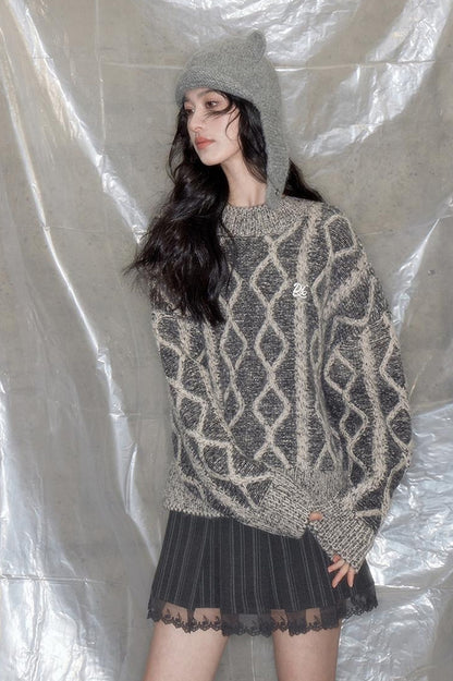 DIDDI MODA Cozy Bear Ears Alpaca Wool Knit Hat