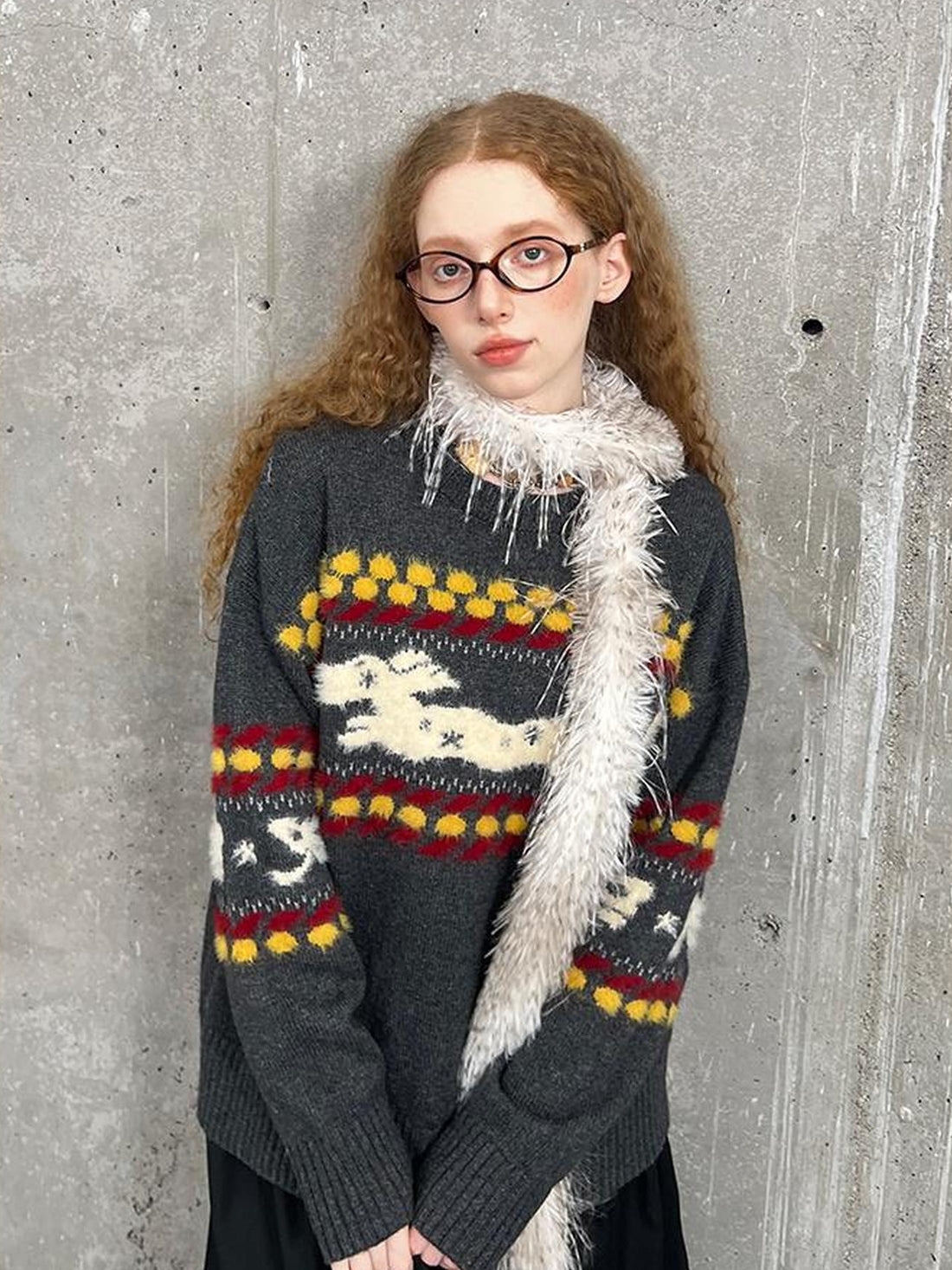 DIDDI MODA Cozy Fair Isle Dog Sweater Winter Knit With Snowflake Geometric Patterns