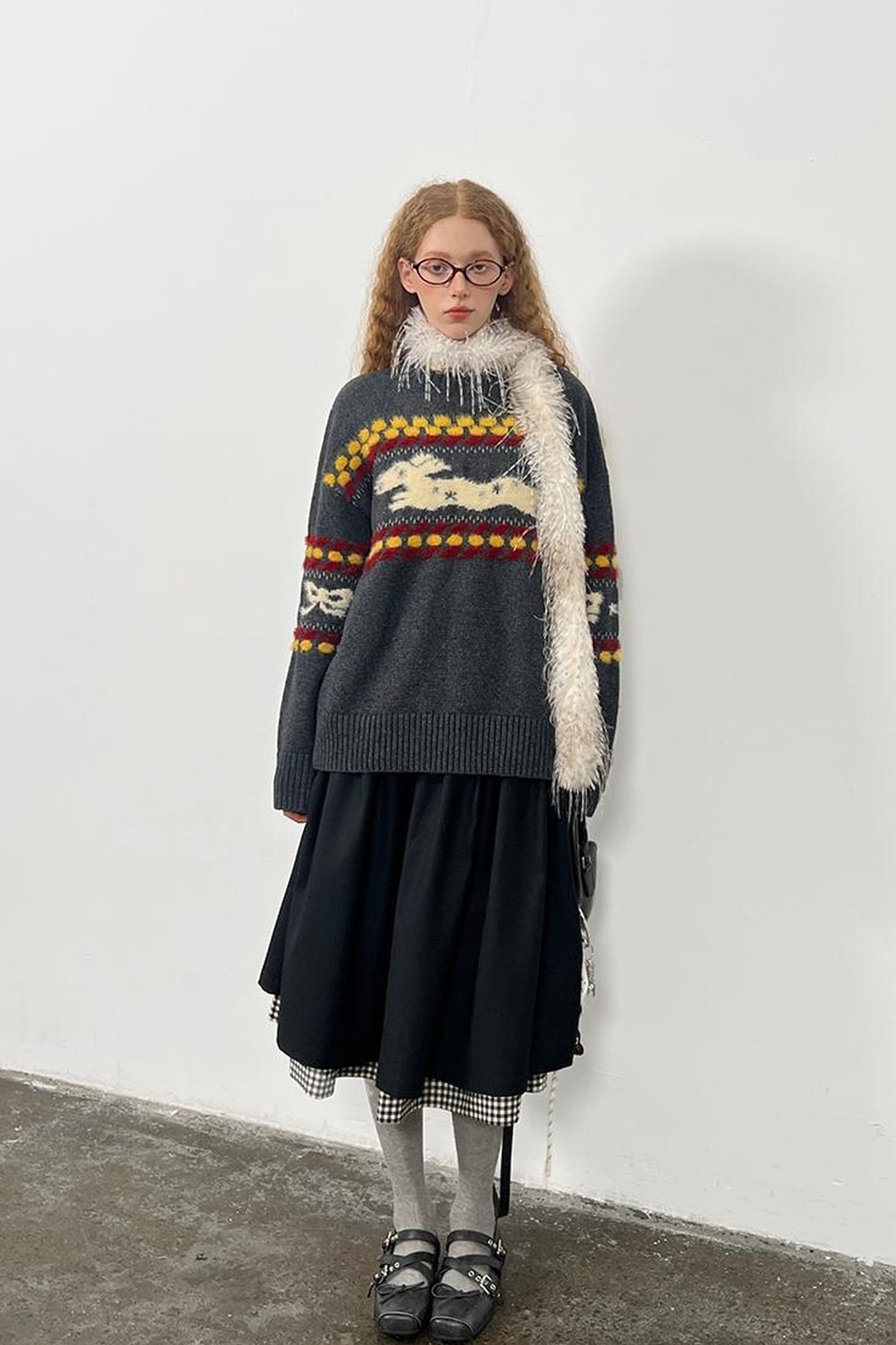 DIDDI MODA Cozy Fair Isle Dog Sweater Winter Knit With Snowflake Geometric Patterns