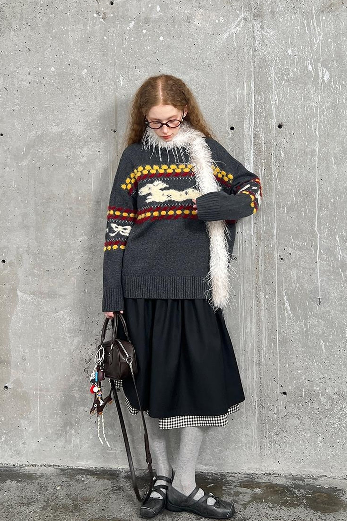 DIDDI MODA Cozy Fair Isle Dog Sweater Winter Knit With Snowflake Geometric Patterns