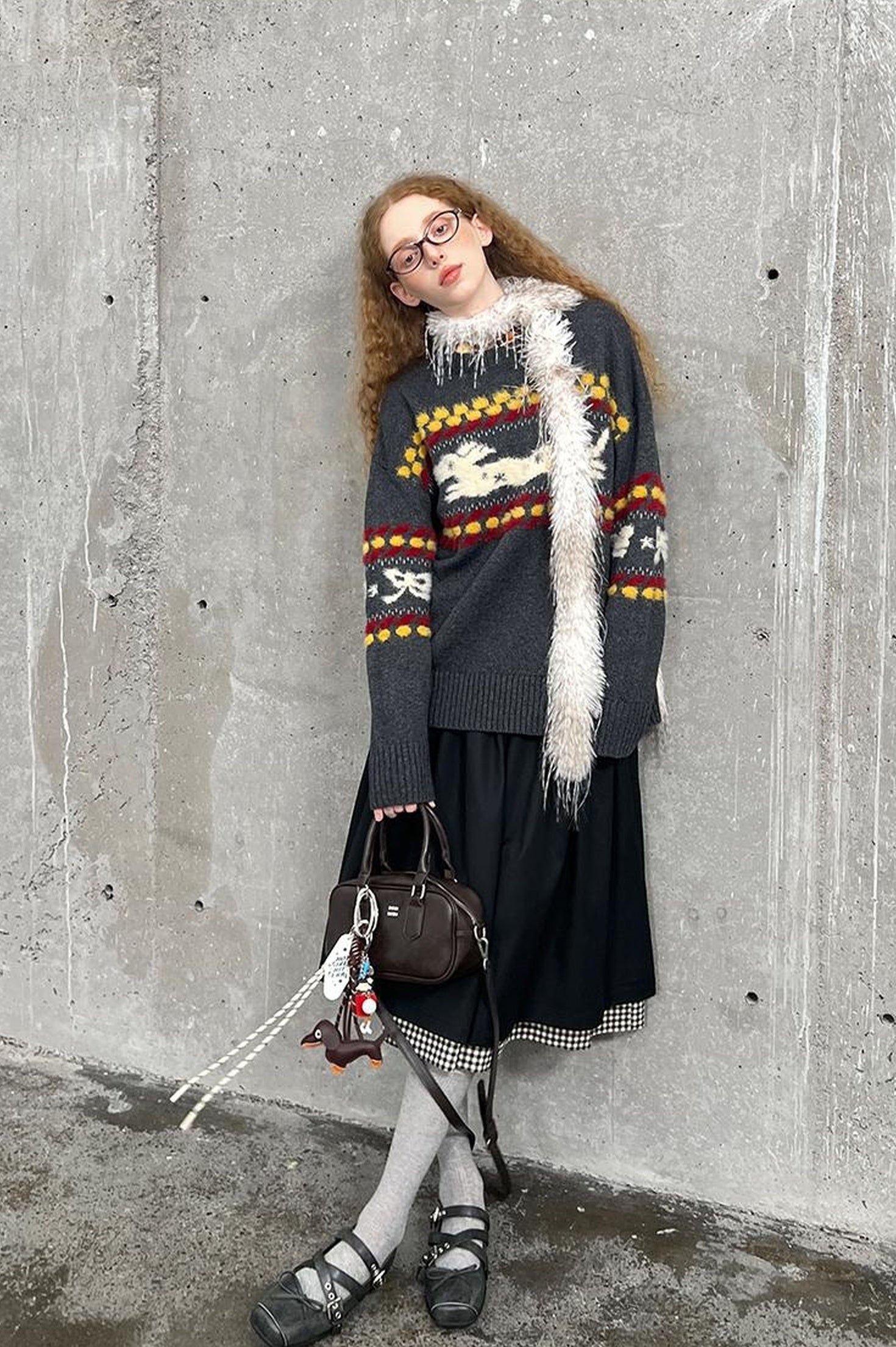 DIDDI MODA Cozy Fair Isle Dog Sweater Winter Knit With Snowflake Geometric Patterns